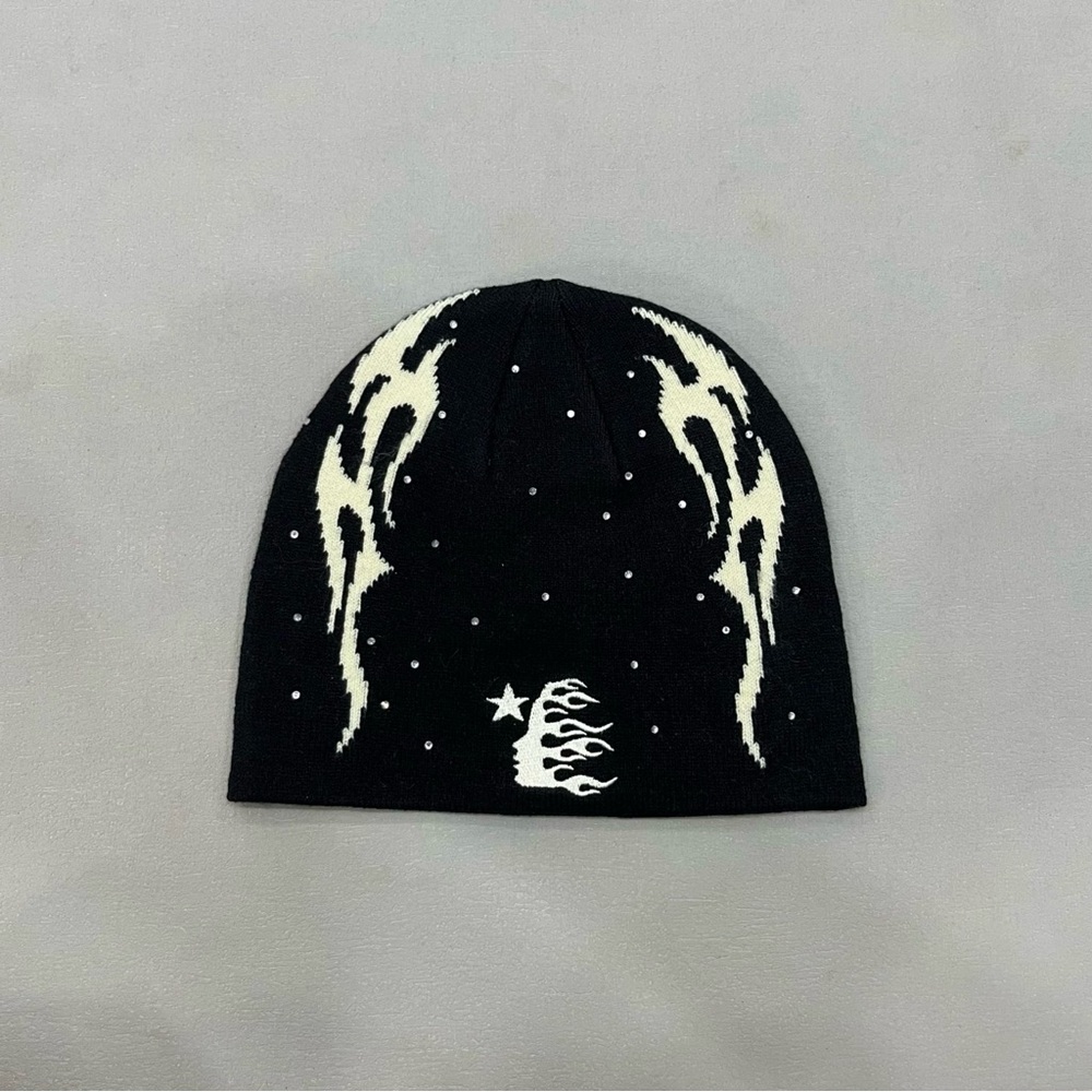 Black Beanie with White Flame Hellstar